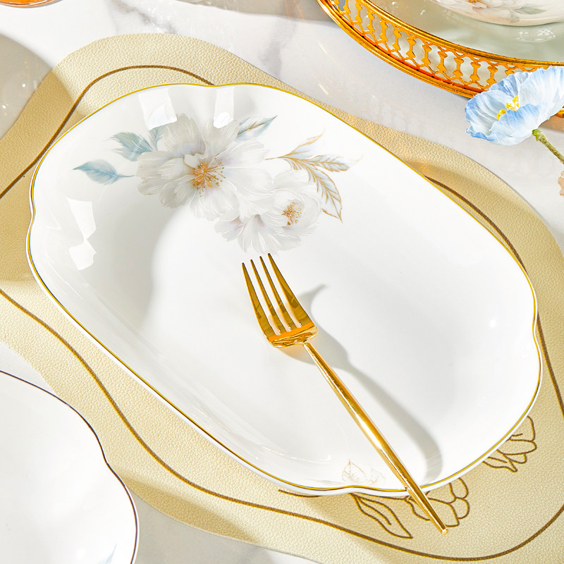 陶瓷鱼盘家用2026新款高颜值蒸鱼盘碟子大号好看的可微波装鱼盘子,餐饮具,盘,淘宝优惠券,粉丝福利购,淘宝优惠卷