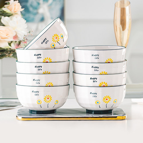 陶瓷碗家用组合小清晰健康餐具