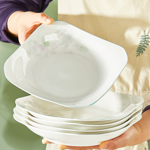 若岚抗菌瓷陶瓷高颜值家用菜盘子