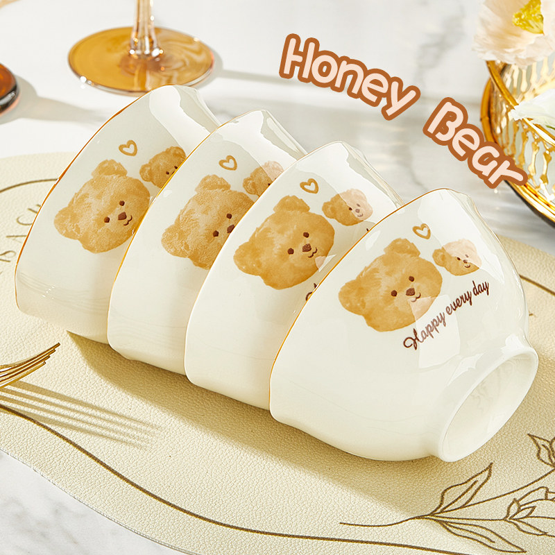 若岚陶瓷可爱的吃饭碗家用釉下彩