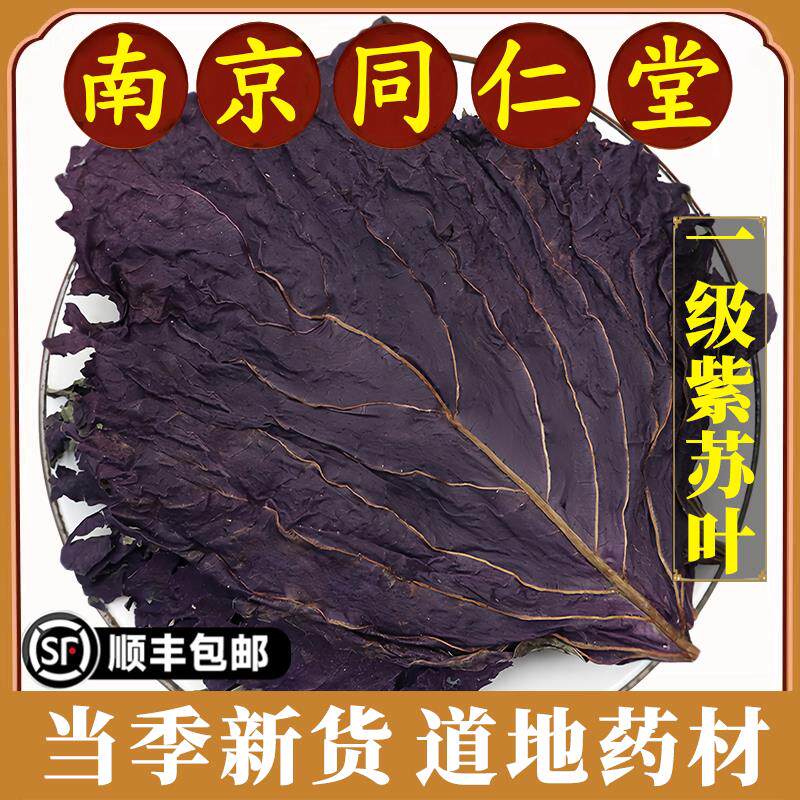 南京同仁堂正品紫苏叶中药材野生紫苏叶干泡茶食用药用子苏叶泡水