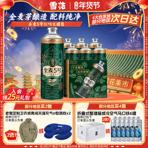 雪花全麦5号1L*6罐微醺高端马口铁12.5度 全麦芽啤酒官方旗舰店