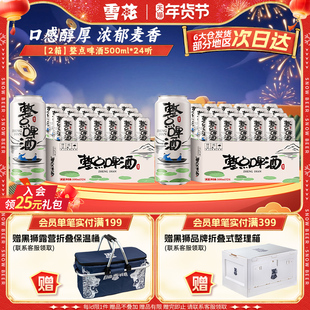 雪花整点啤酒整点精彩500ml*24听*2箱装 原麦汁度10°官方旗舰店
