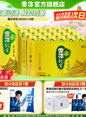 雪花啤酒纯生500ml*24罐麦汁浓度8度匠心营造整箱批发官方旗舰店