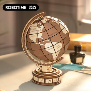 若态若来造物集地球万象拼图立体模型地球仪木质拼装diy手工玩具