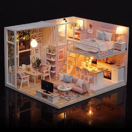 智趣屋diy小屋3D立体拼图手工制作房子阁楼别墅拼装模型生日礼物