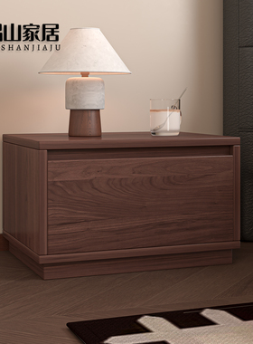 中古风全实木床头柜法式复古床边柜小户型家用卧室储物柜收纳柜