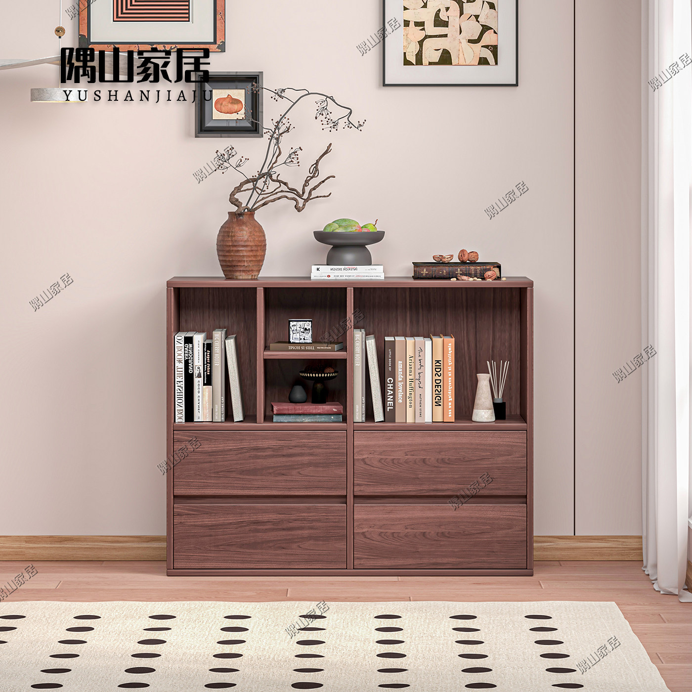 书柜实木落地矮柜自由组合柜子客厅靠墙边柜储物柜书架收纳可定制,住宅家具,组合书柜,淘宝优惠券,粉丝福利购,淘宝优惠卷
