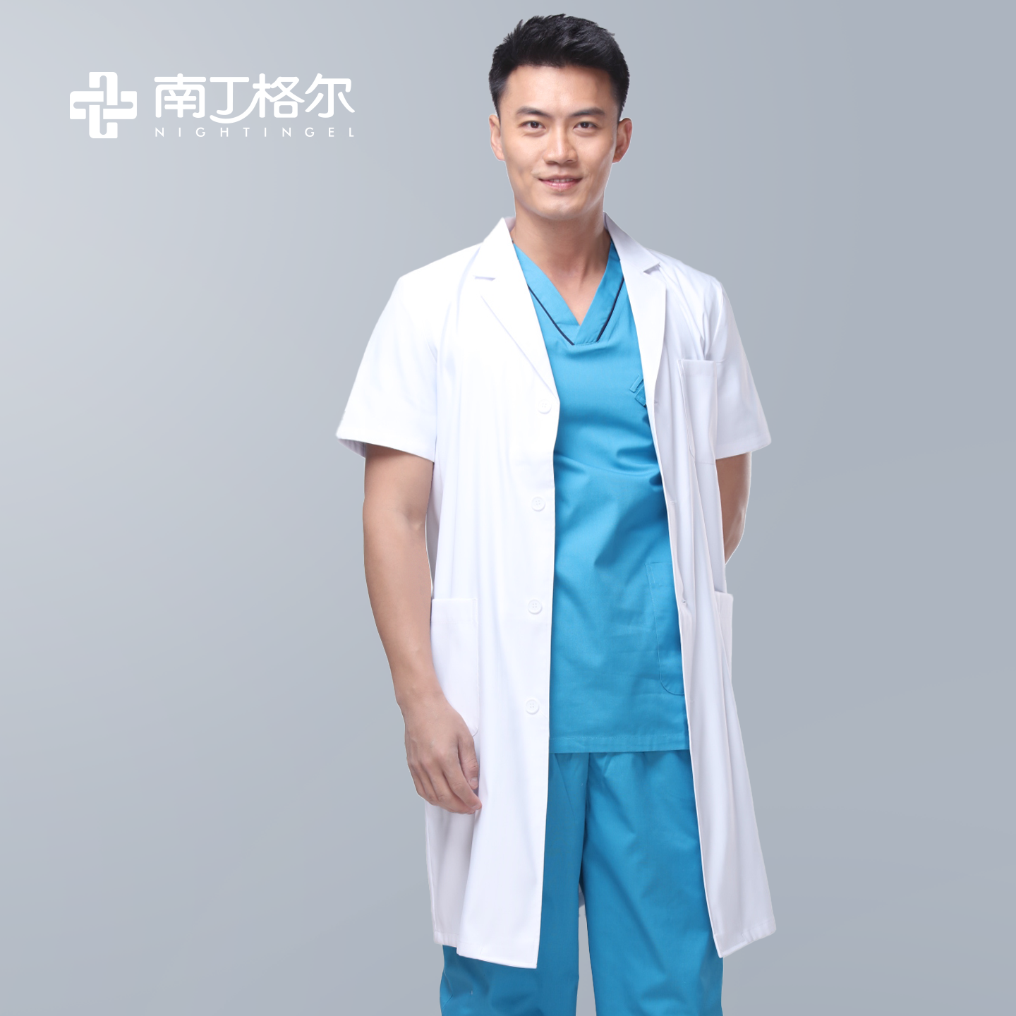 南丁格尔韩版白大褂短袖医生服
