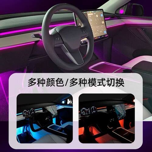 特斯拉19-24款毛豆Model 3/Y氛围灯改装专车专用替换饰板氛围灯
