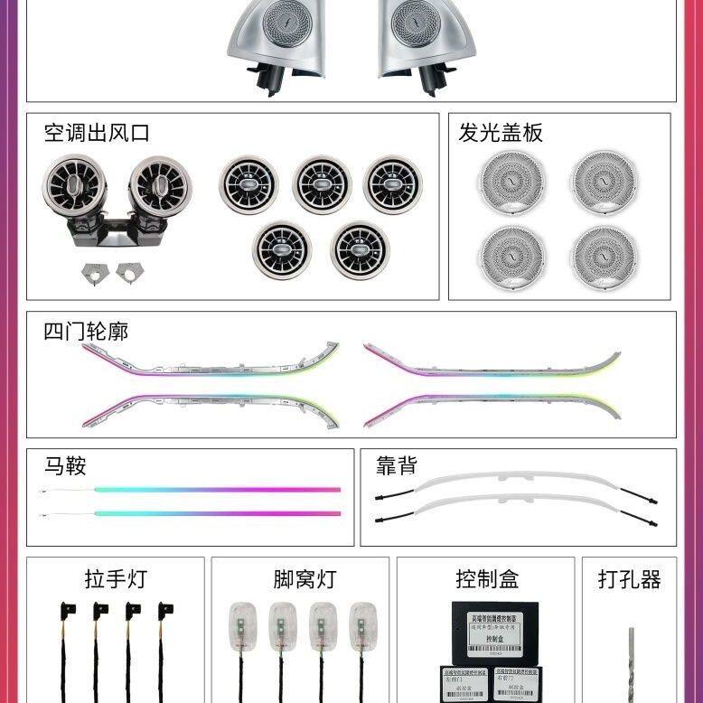 奔驰15-22款GLC七件套 车用主动式 专用氛围灯