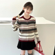 儿童春装 外套洋气条纹单穿针织衫 女孩毛衣外套潮 女童针织开衫 童装