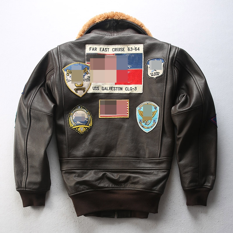 17标G1飞行真皮皮衣男女情侣款休闲top gun牛皮皮夹克