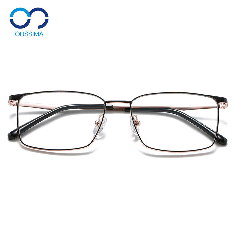 日系光学镜钛合金男变色防蓝光方形金丝近视眼镜框架全框商务镜架