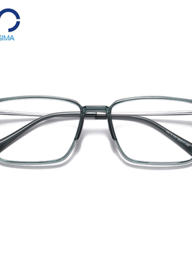 绿色眼镜框男潮大脸方框近视可配镜片个性一体式鼻托复古眼镜架男