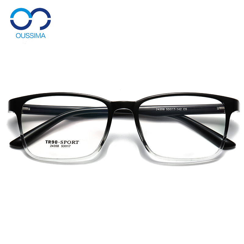 渐变透明超轻TR90透明近视眼镜男韩版潮女可配变色度数方框显脸小