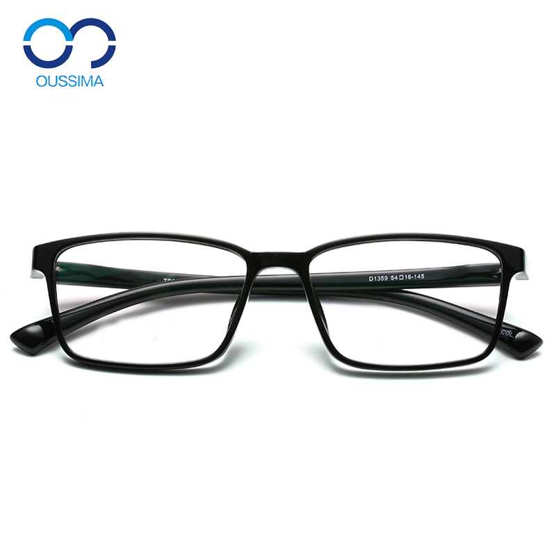 全框眼镜超轻透明TR90男方形