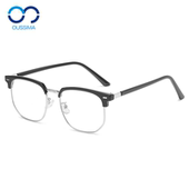 斯文半框近视眼镜男款 可配度数防蓝光平光理工眼镜框镜架超轻配镜