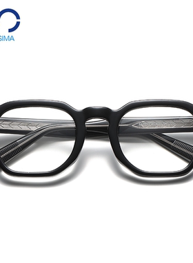 日式厚边框527双色眼镜手工复古眼镜框男黑框文艺防蓝光近视眼镜