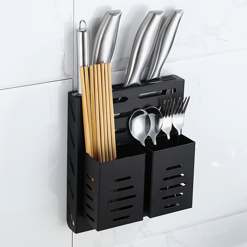 廚房免打孔壁掛式用品一體收納架