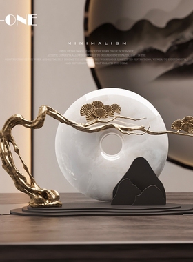 新中式平安扣玉石装饰摆饰