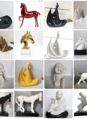 新中式人物马禅意创意摆件