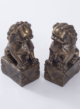 新中式古铜色狮子摆件