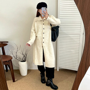 乃粒23386大码女装气质中长款毛衣外套女大衣2025冬胖mm针织开衫