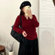 女装 休闲polo领上衣女2025秋季 新款 乃粒大码 胖mm宽松针织衫 23335