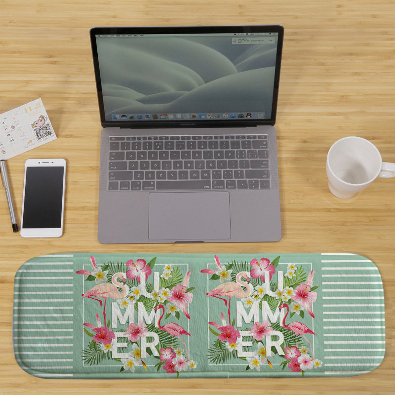 MEIZHAOJIA 신제품 초대형 두꺼운 플라밍고 키보드 마우스 패드 미끄럼 방지 편안한 부드러운 플란넬 팔꿈치 패드