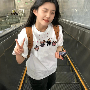 夏季纯棉短袖t恤女2026新款爆款美式高街超好看小众宽松半袖上衣