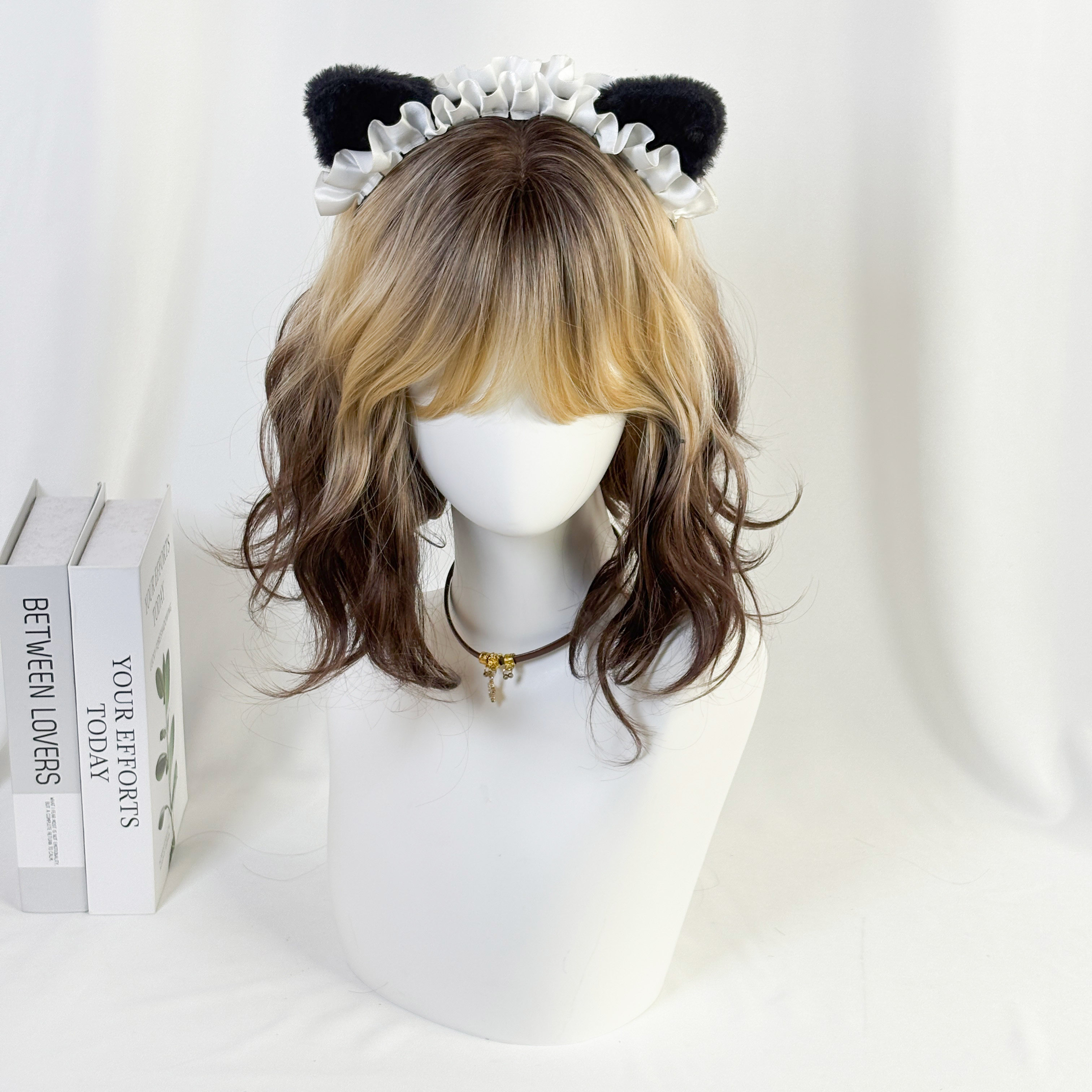 【焦糖猫饼】假发女暹罗猫短款蛋卷假发氛围感自然渐变假发全头套