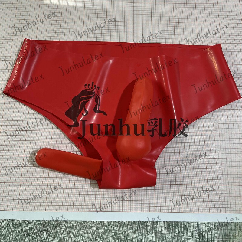 红色天然乳胶三角裤避孕短裤（双套）cospaly