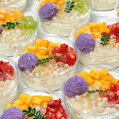 烘焙椰子奶冻一碗冰粉打包盒子