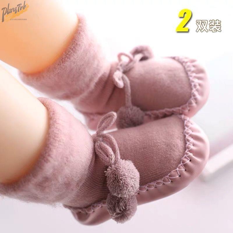 加绒保暖儿童地板袜加厚幼儿学步袜松口纯棉婴儿袜套软底宝宝鞋袜