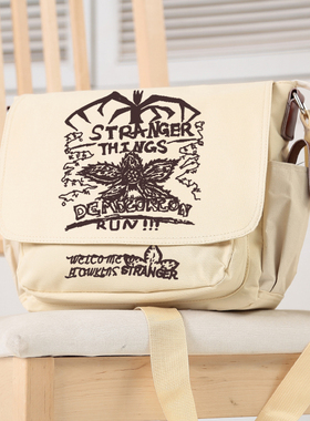 怪奇物语 StrangerThings周边美剧礼物欧美ins单肩斜挎包补课书包