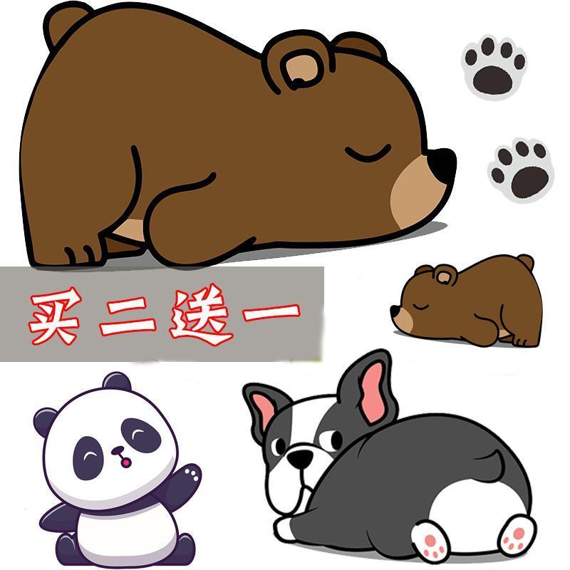 熊猫车贴遮挡划痕刮痕遮盖汽车贴纸车身贴3d立体创意个性防水贴画