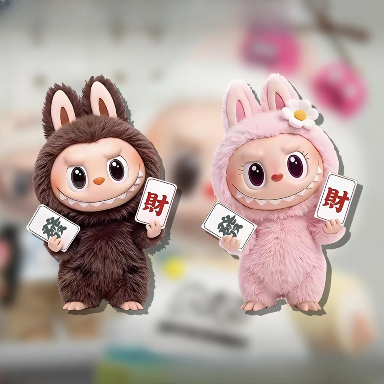 拉布布Labubu玩偶车贴汽车车窗贴纸电动车摩托车电脑个性装饰贴画