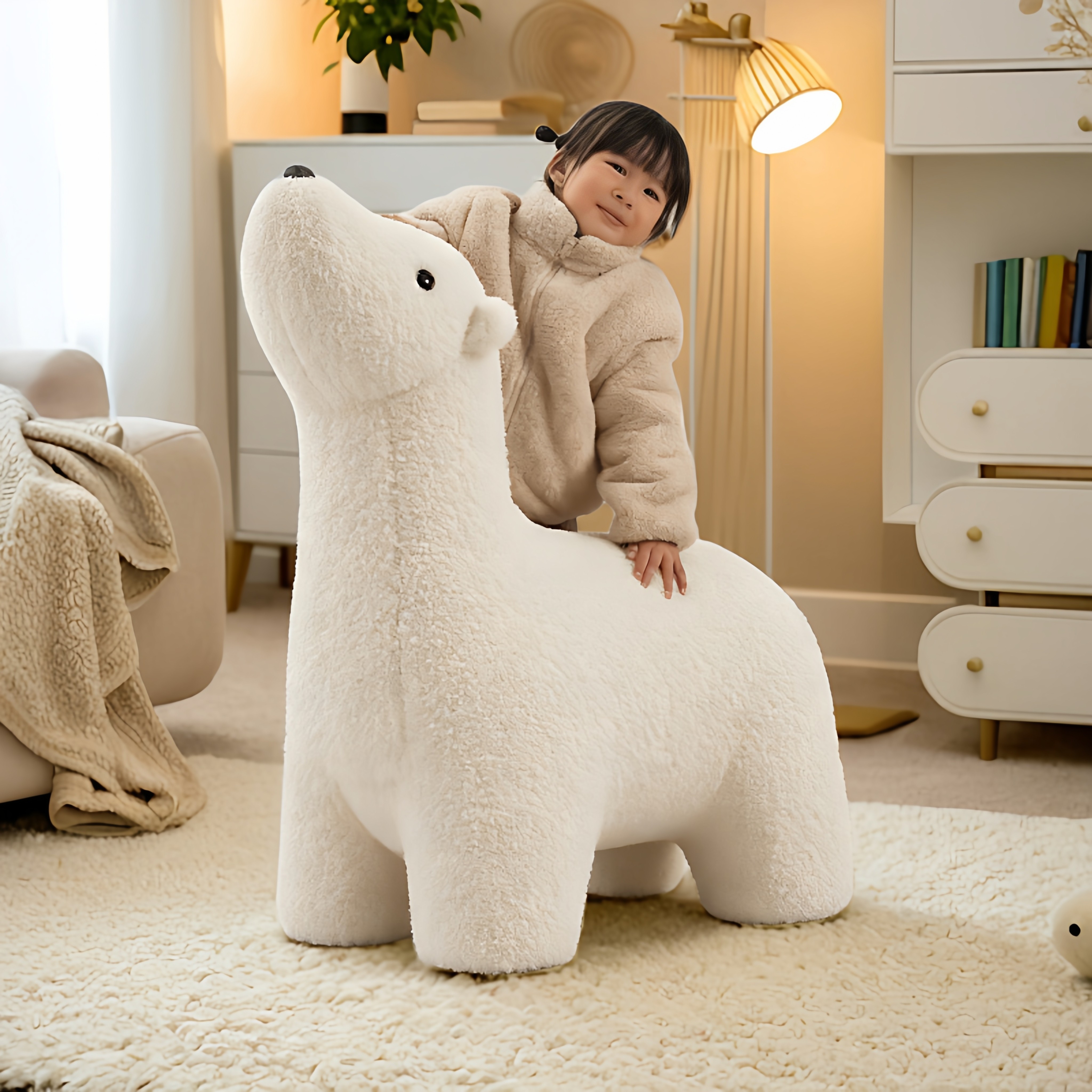 北极熊椅子坐骑玩偶凳客厅摆件落地动物形凳矮凳娃娃儿童座椅矮凳,住宅家具,矮凳,淘宝优惠券,粉丝福利购,淘宝优惠卷