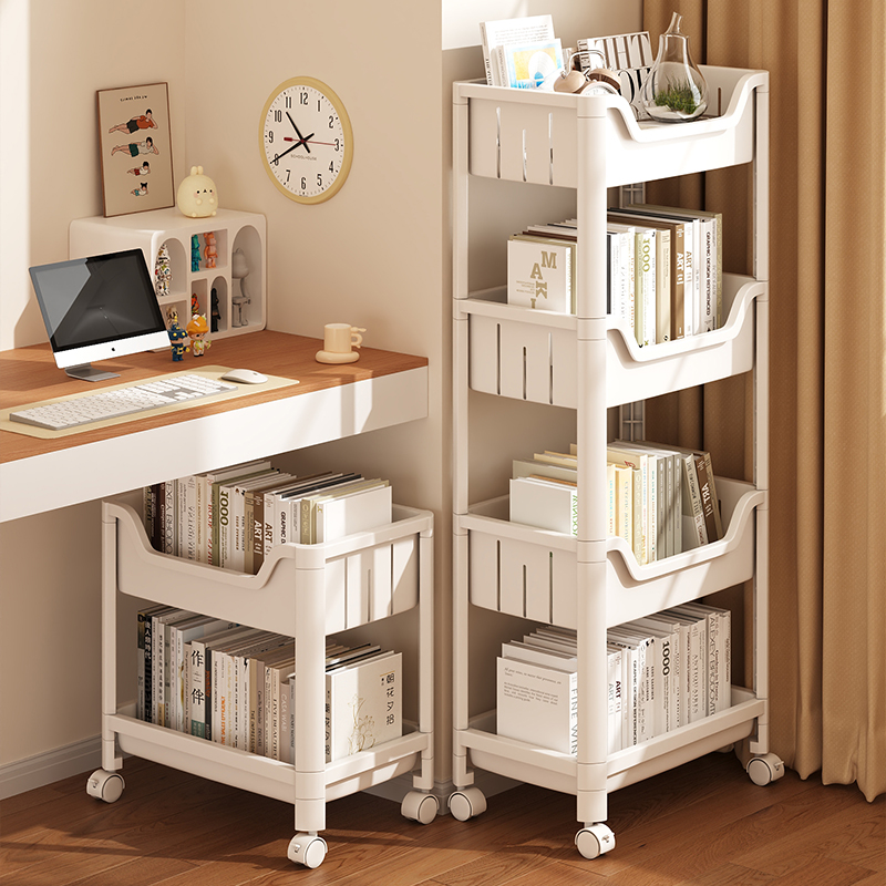 小推车置物架桌下可移动零食书包放包神器书本收纳架桌边宿舍书架