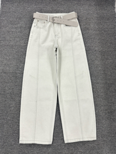 欧货牛仔裤女2026早春新款老钱灰白色弯刀裤宽松显瘦直筒裤百搭