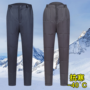 中老年鸭绒丝冬季 直筒长棉裤 羽丝裤 外穿高腰加厚大码 男款 2025新款