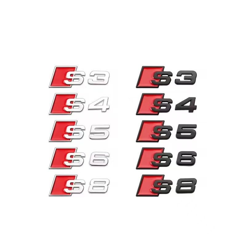 适用S3 S4 S5 S6 S7 S8字标运动S系列银色电镀改装排量后尾标