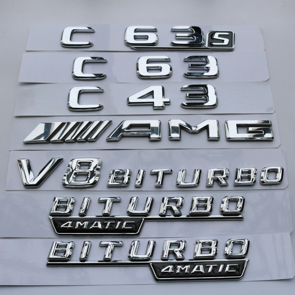 适用新款奔驰C级C63S C43 AMG后尾标V8BITURBO 4MATIC6.3车标车贴