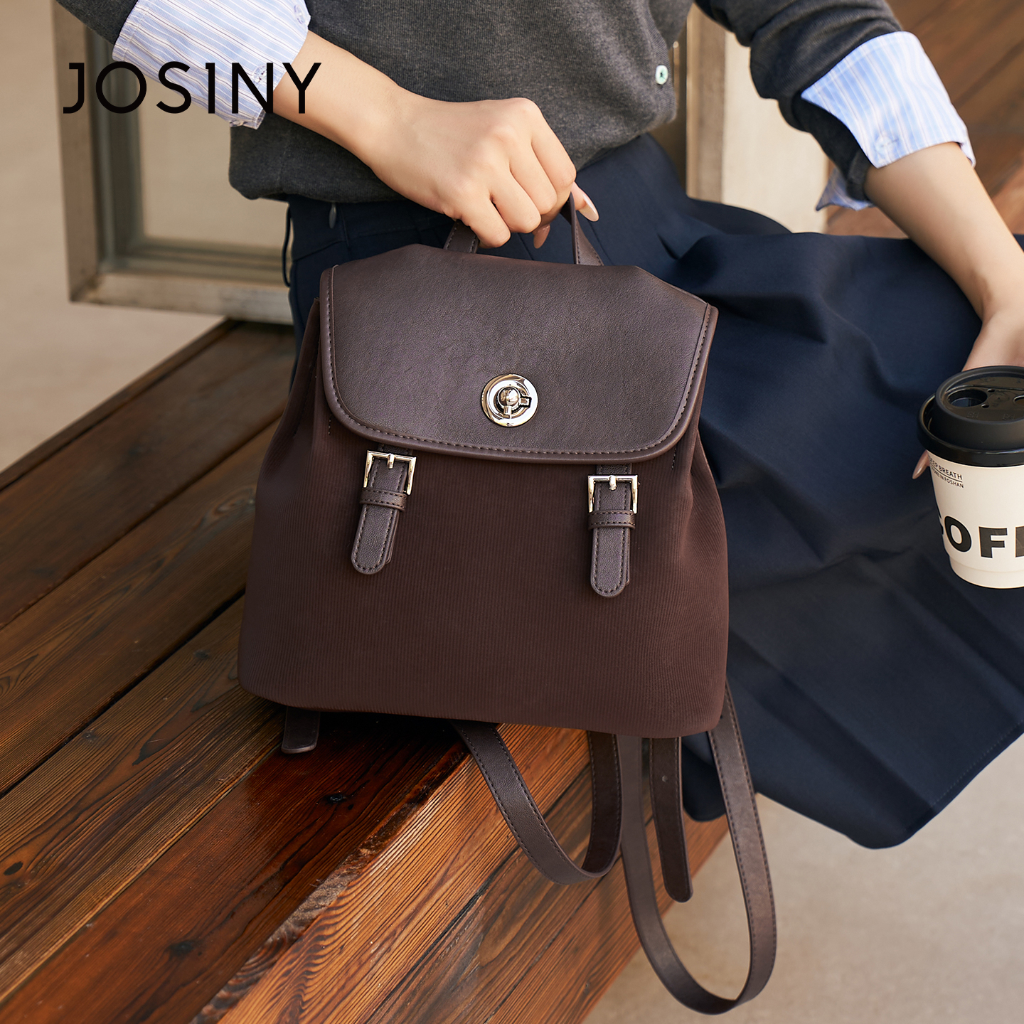 卓诗尼复古双肩包女2025新款