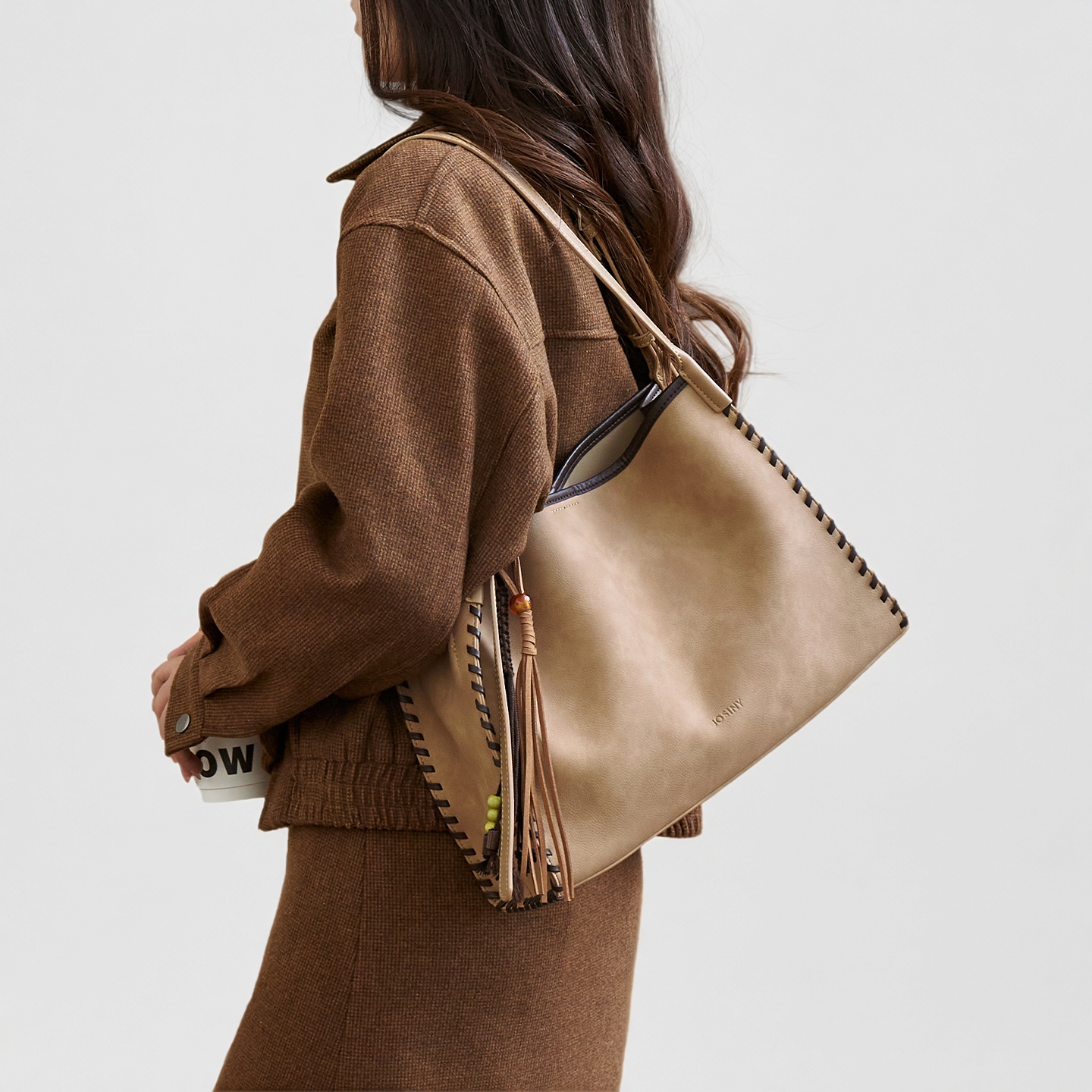 Josiny流苏托特包大容量手提包