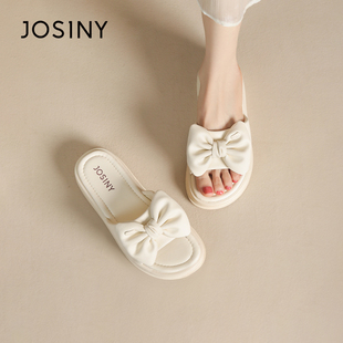 卓诗尼凉拖鞋女鞋2024新款夏款托鞋女夏天厚底黑底时尚百搭夏鞋