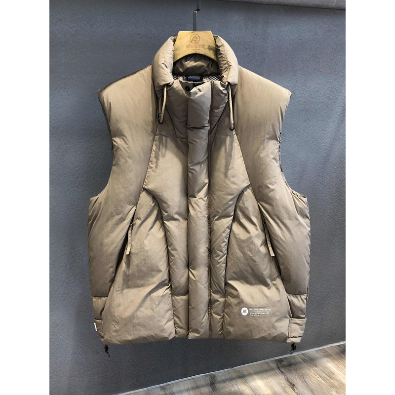 舱体式立体高蓬松白鸭绒加厚羽绒马甲男士冬季外穿保暖羽绒背心男