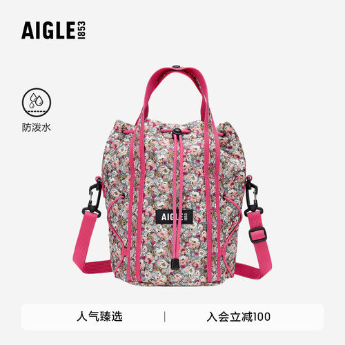 艾高新款印花单肩斜挎包防泼水