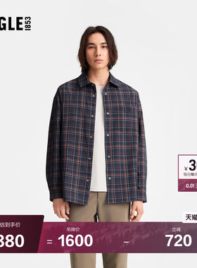 艾高男士长袖衬衫两面穿休闲外套
